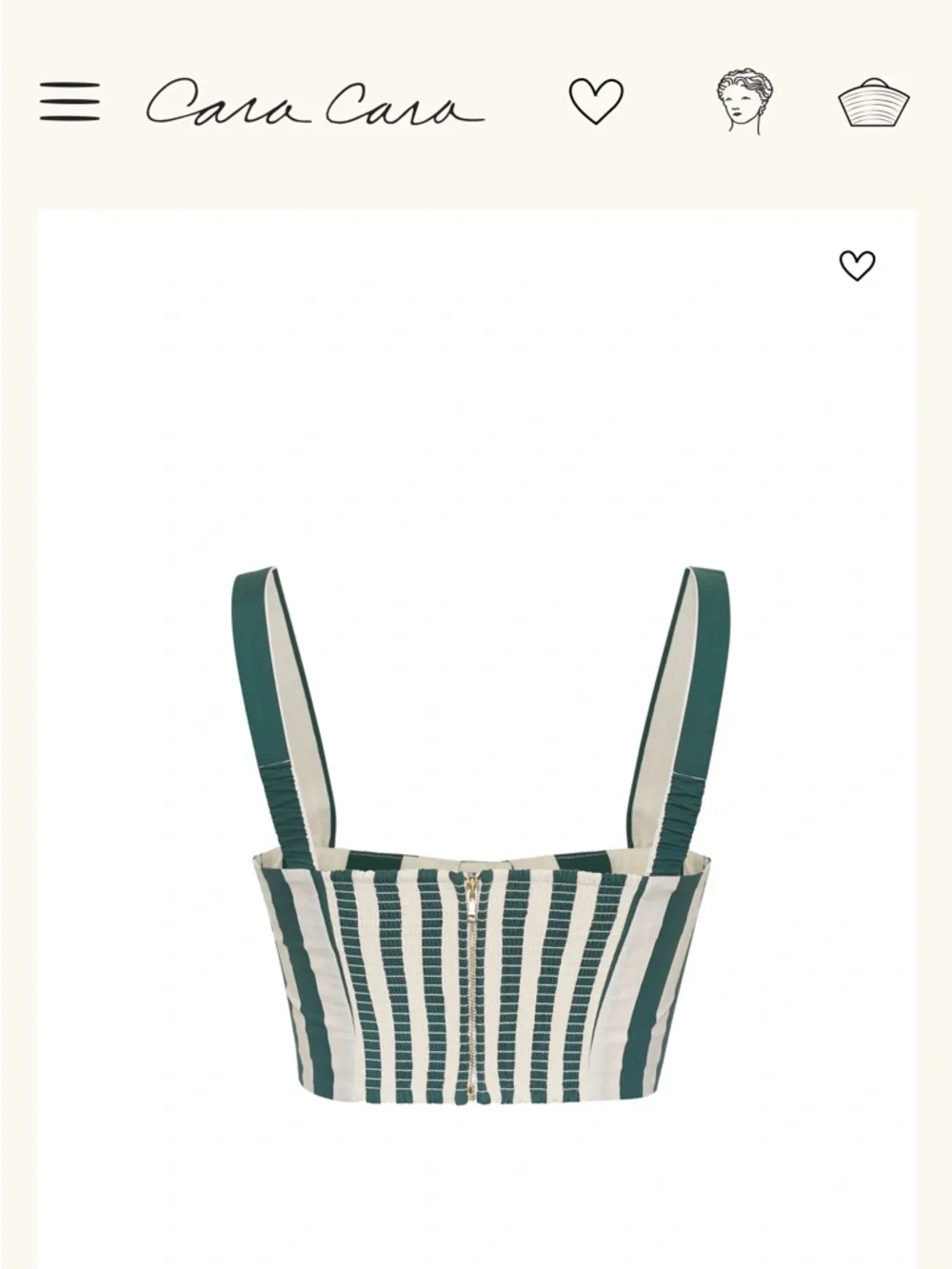 Cara Cara Green & White Striped Two-Piece Set with Woven Belt - Picture 3 of 11